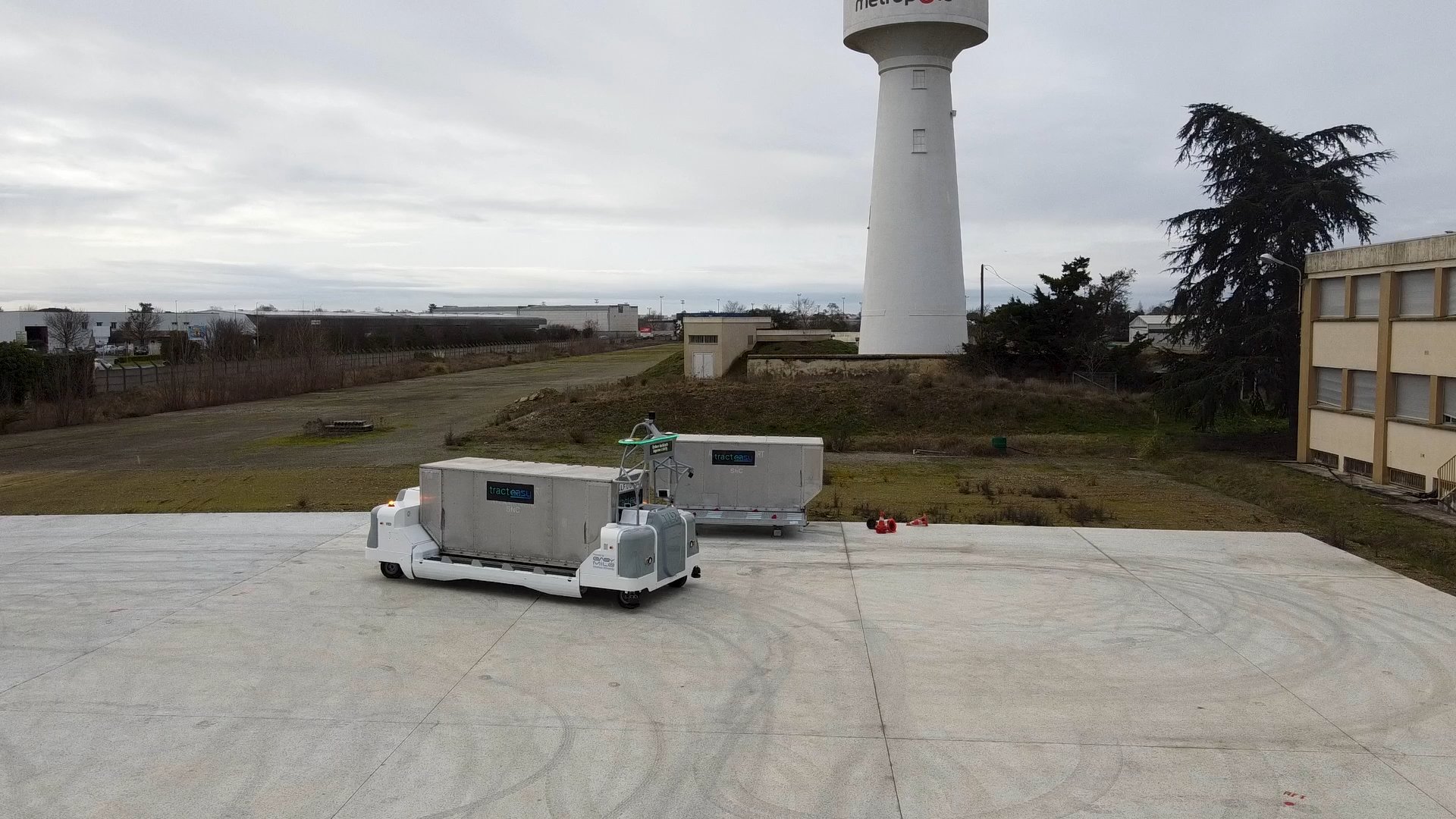 Wide aerial view of test site